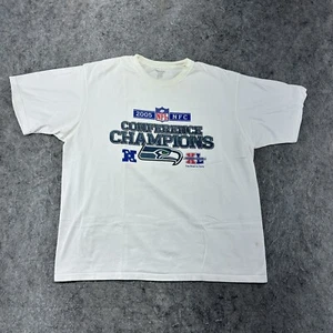 Seattle Seahawks Shirt Mens XL White Blue 2005 Conference Champs Short Sleeve - Picture 1 of 8