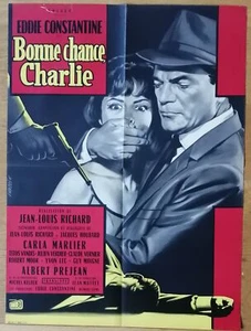 BONNE CHANCE CHARLIE eddie constantine affiche cinema originale 80x60 - Bild 1 von 1