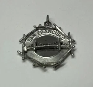 Vintage CREA San Francisco Sterling Silver Pendant Golden Gate Bridge - Picture 1 of 2