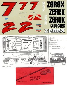 JNJ No. 87-127 1:24 Allan Kulwicki #7 Zerex Decals NOS - Picture 1 of 1