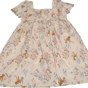 Disney Bambi All Over Print Floral Girls Dress- Size XL (14) - Picture 1 of 3