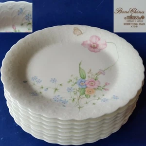 8 Mikasa Japan Bone China 'Something Blue' A7051 7-5/8" Salad Plates. Flowers - Picture 1 of 12
