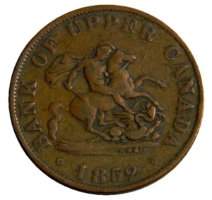 1852 1⁄2 centavo - token del Banco del Alto Canadá (0573) - Imagen 1 de 3