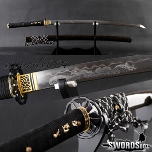 Espada Samurai Japonesa Katana Doblada Acero Dragón Grabado Arcilla Hoja Templada - Imagen 1 de 13