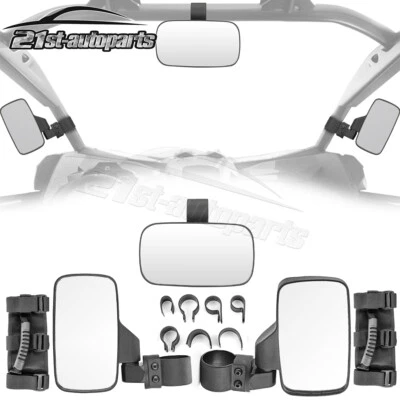 For John Deere Gator XUV HPX RSX 1.75" 2" UTV Rear View Mirrors + Grab Handles - Image 1 of 4