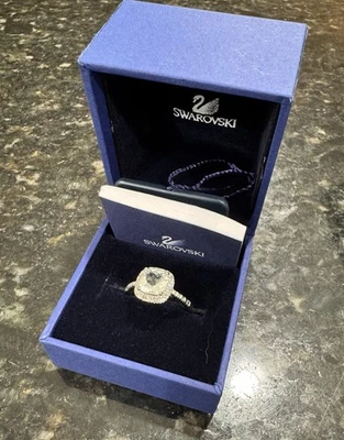 Anillo angélico Swarovski para mujer 55 blanco enchapado en rodio (talla 7 EE. UU.) Foto 1 de 3