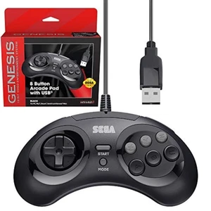Retro-Bit Official Sega Genesis USB Controller 8-BUTTON Arcade Pad For Sega - Picture 1 of 4