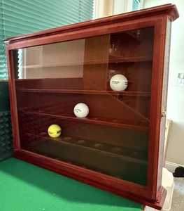 Wood Display Case w/Glass Door For Golf Balls / Shot Glasses / Thimble / Trinket - Picture 1 of 19