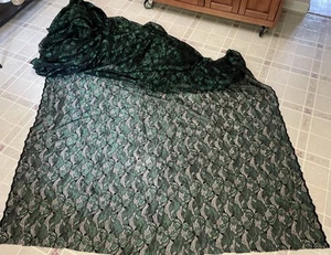 lace fabric Emerald Green & Black Approx 8 yards X 58” Nw Other - Picture 1 of 2