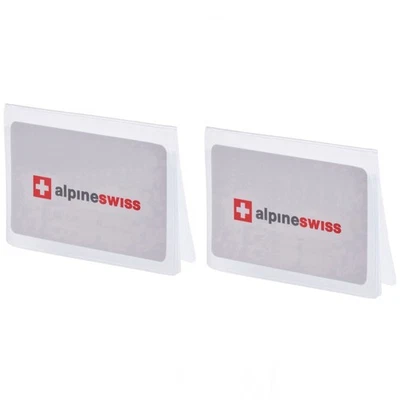 Alpine Swiss Set of 2 Plastic Wallet Inserts 6 Page Card Holder Picture Windows - Image 1 of 4
