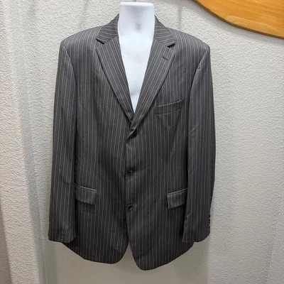 Blazer Traje Chaqueta De Colección Hugo Boss Para Hombres 44L Gris Rayas Talla 100% Lana EE. UU. Foto 1 de 4