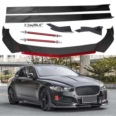 FOR JAGUAR XF 2009-22 Front Bumper Rear Lip Spoiler Splitters Carbon Fiber Body Foto 1 de 4