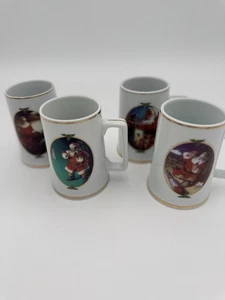 Vintage Coca Cola Christmas Mugs Collector Edition Santa Claus 1996 Set of 4 - Picture 1 of 24