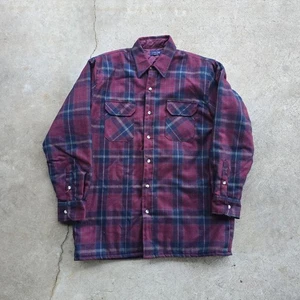 VTG Sparetime Flannel Shirt Mens L Red Plaid 80s 90s Skater Grunge - Picture 1 of 3