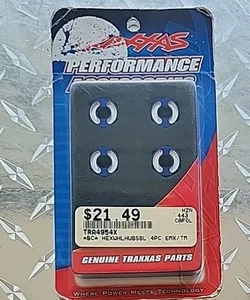 Traxxas 4954X Sechskant Radnaben 6061 T-6 Aluminium blau / Achsstifte 2,5x10mm (4) - Bild 1 von 2