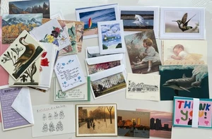 Lot of 57 Vintage Greetings Cards BLANK INSIDE Nature Photo, Humor, Boston, Golf - Picture 1 of 8