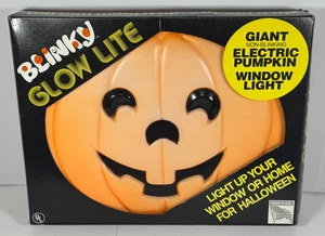 Vintage Blinky Glow Lite 20" riesiges nicht blinkendes elektrisches Kürbis-Fensterlicht USA - Bild 1 von 12