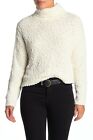 Bobeau Ivory White Popcorn Knit Turtleneck Sweater Size M D201