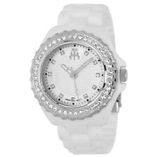 NEW Jivago JV8213 Women's CHERIE White Textured Dial Silicone Watch w/Diamonds