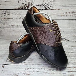 Adidas Z Traxion Men Size 9.5 Golf Soft Spike Leather Comfort Shoe Sneaker Brown - Picture 1 of 22