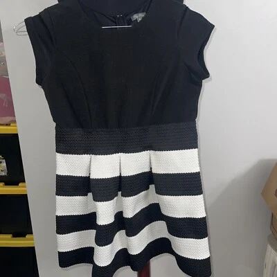 girls LILY ROSE FANCY DRESS black ivory COCKTAIL PARTY short sleeve SIZE 16 Mm55 - Image 1 of 4