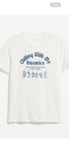 Old Navy Holiday Chilling With My Gnomies weißes Kurzarm Hemd Gr. XXXL Neu mit Etikett - Bild 1 von 4