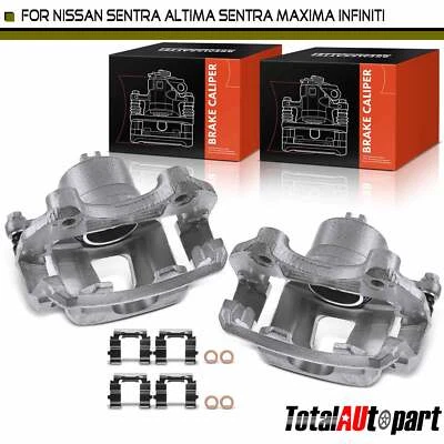 2x Brake Caliper with Bracket Front for Infiniti I30 Nissan Altima Maxima Sentra - Image 1 of 4