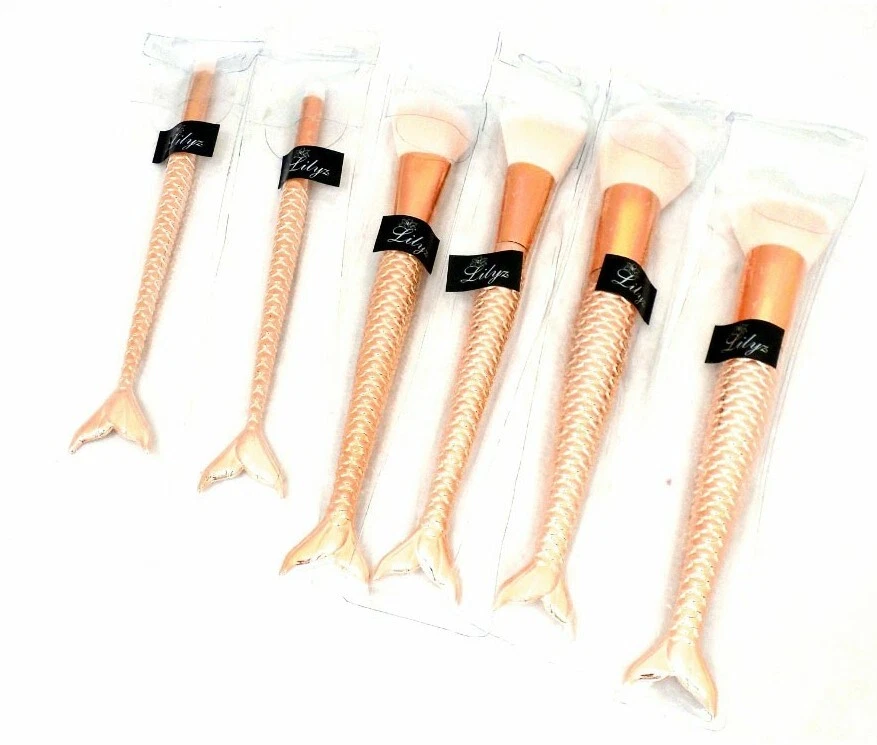 Lilyz Cosmetics UK 6 Stück Meerjungfrau Make-up Pinsel - Roségold - Bild 1 von 1