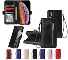 Galaxy Note 10+ Sm N975 Pu Leather Wallet Case With Card Front Zip Side Closure