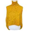 Stile Benetton Size S M Mock Neck Sweater Poncho Mustard Yellow 