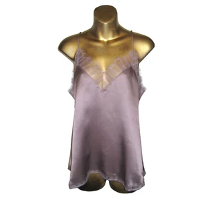 IRO PARIS 100% LILAC SILK DELICATE LACE BERWYN CAMISOLE LUXE SEXY SZ: FR36, US M - Picture 1 of 14