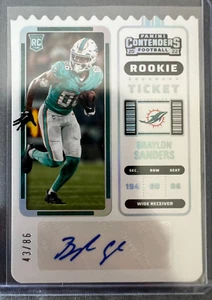 2022 Panini Contenders Brailon Sanders Boleto de Novato Talón Automático /86 Delfines #292 - Imagen 1 de 3