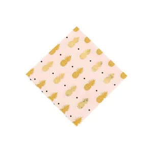 Gold Pineapple Beverage Napkins, Party Supplies, 16 Pieces - Picture 1 of 1