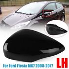 Left Side Glossy Black Wing Mirror Cover Cap For Ford Fiesta MK7 2008-2017
