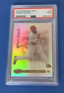 2007 Bowman's Best REFRACTOR Albert Pujols St. Louis Cardinals PSA 9 MINT RARE - Picture 1 of 2
