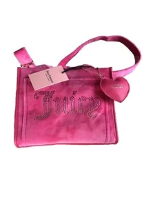 Juicy Couture Fluffy Free Love Pink Big Spender Mini Tote Inner Pockets New - Picture 1 of 9