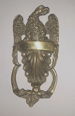 VINTAGE SOLID BRASS AMERICAN BALD EAGLE DOOR KNOCKER Cover