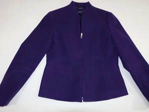 Jones New York Women's Jacket Size 10 Petite Long Sleeves Purple Zip Front 10P - Picture 1 of 7