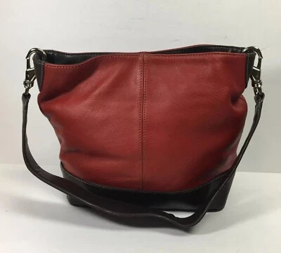 Bolsa de ombro feminina Tignanello couro pebbled vermelho bolsa média 10x10x5 - Imagem 1 de 4