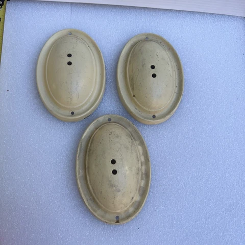 vtg brass canopy ceiling light molding  NOS sconce  lot of 3 white wall #6 Cover