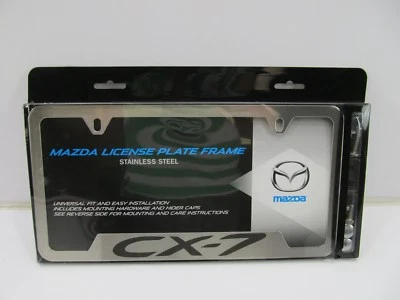 NEW GENUINE Polished Stainless-Steel License Plate Frame OEM For Mazda CX-7 - Image 1 of 4