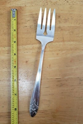 👌WM A ROGERS MID CENTURY DE COLECCIÓN 1945 LA RONNIE CARNE PLATEADA🥩 TENEDOR PARA SERVIR  Foto 1 de 4