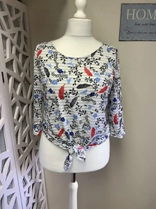 Blusa gris manga 3/4 Marks and Spencer Top talla 16 lazo cintura - Imagen 1 de 7