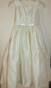 Girls Easter size 7 off white cream sleeveless baptism graduation party dress - Picture 1 of 7