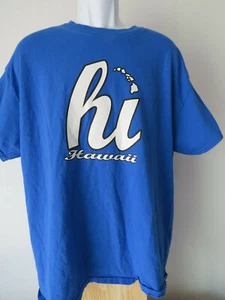 Men's BLUE HAWAII TEE SHIRT hawaiian islands HI fits like Large - Picture 1 of 5