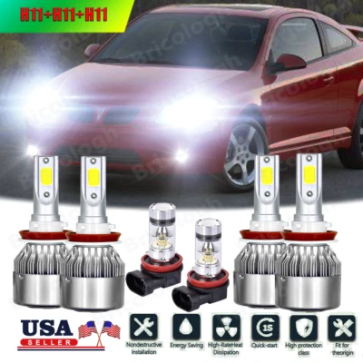 Farol de LED alto baixo + combo de lâmpadas de neblina para Pontiac G6 2005-2007 6X 6000K - Imagem 1 de 4