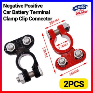 2X Negative Positive Car Battery Terminal Clamp Clip Connector 12V 6V UNIVERSAL - Picture 1 of 12