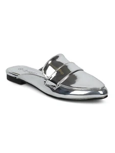 Nuevo Mujeres Indulge Nomi-I Espejo Metálico Puntera Puntiaguda Sin Cordones Mocasín Plano Mula - Imagen 1 de 14