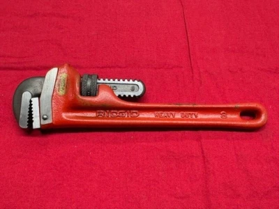 RIGID Model 8 Heavy Duty Straight Pipe Wrench, 8", 1" Capacity, Steel - Image 1 of 4