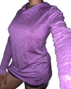 Nike Women Legend Dri-fit Training Hooded Hoodie Heather Purple Sz M 902098-550 - Bild 1 von 3